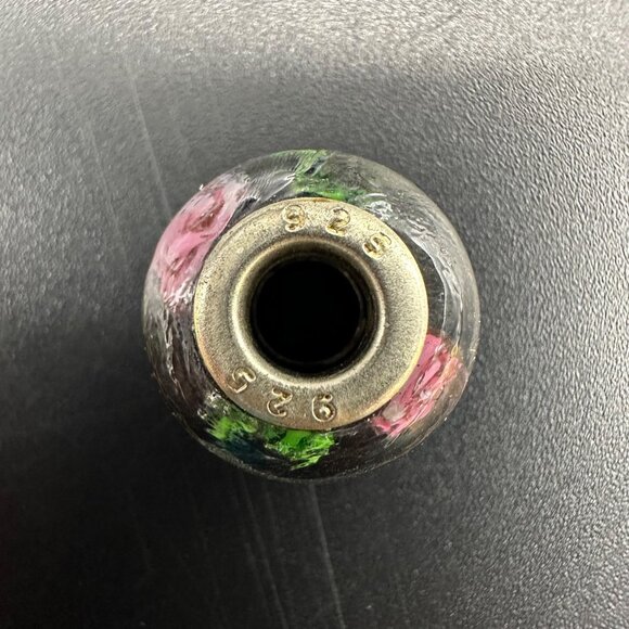 Glass Beads Sterling Silver 925 Colorful Charms For Bracelet Necklace Lot Of 6 - Picture 4 of 7